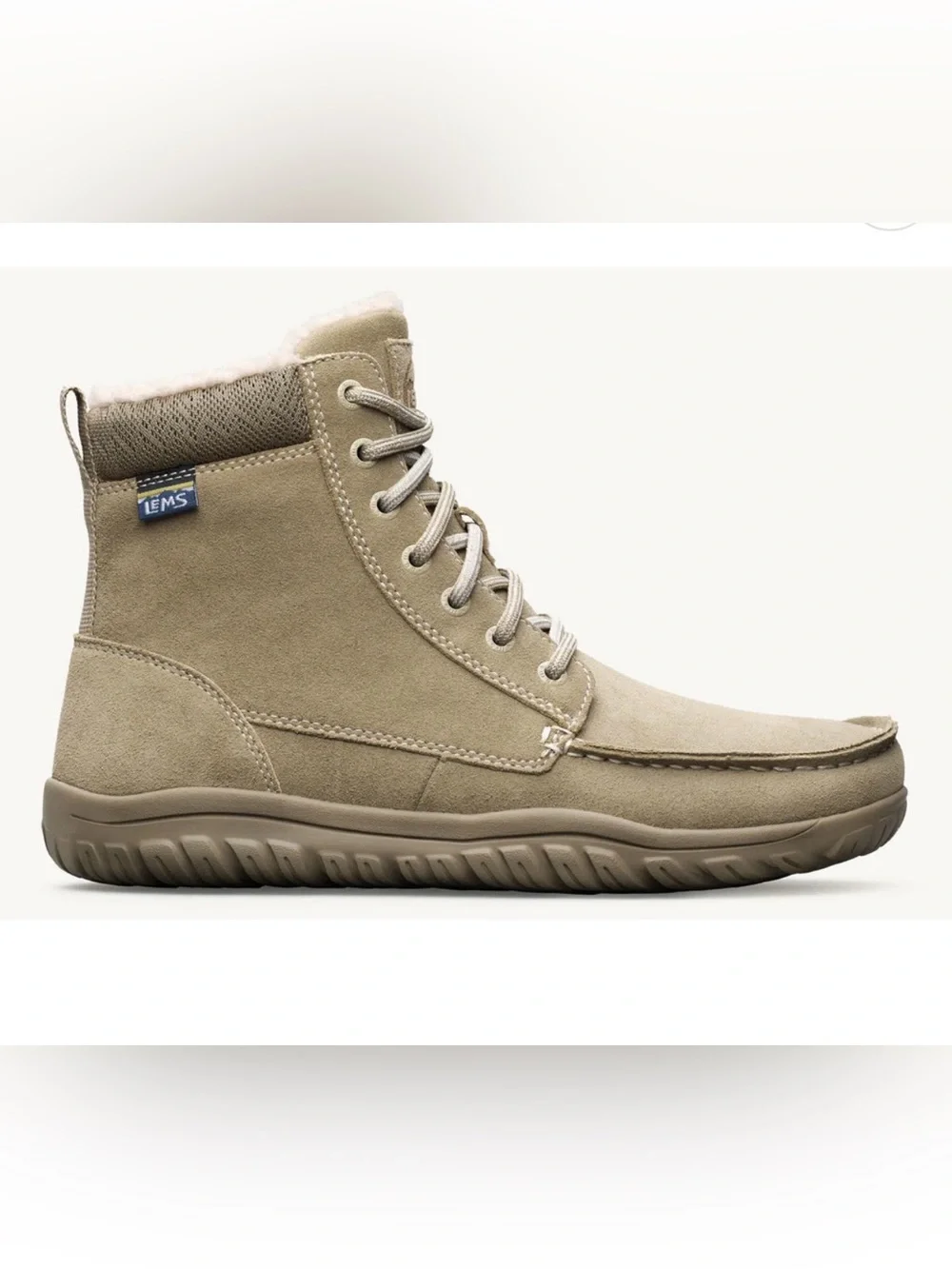 Lems Telluride Leather Lace-Up Boots in Limestone